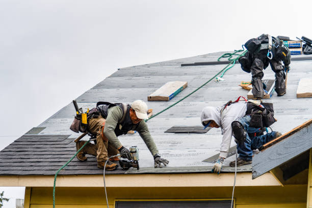 Professional Gutter Installation technician working in Piney River, VA
